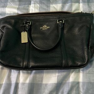 Coach black satchel bag.